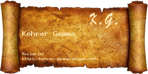 Kehrer Gemma névjegykártya